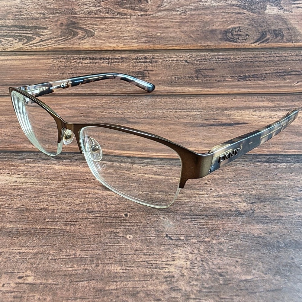 DKNY DY 5651 1237 Brown Tortoise Semi Rimless Eyeglasses‎ 53-17-140 FRAMES ONLY